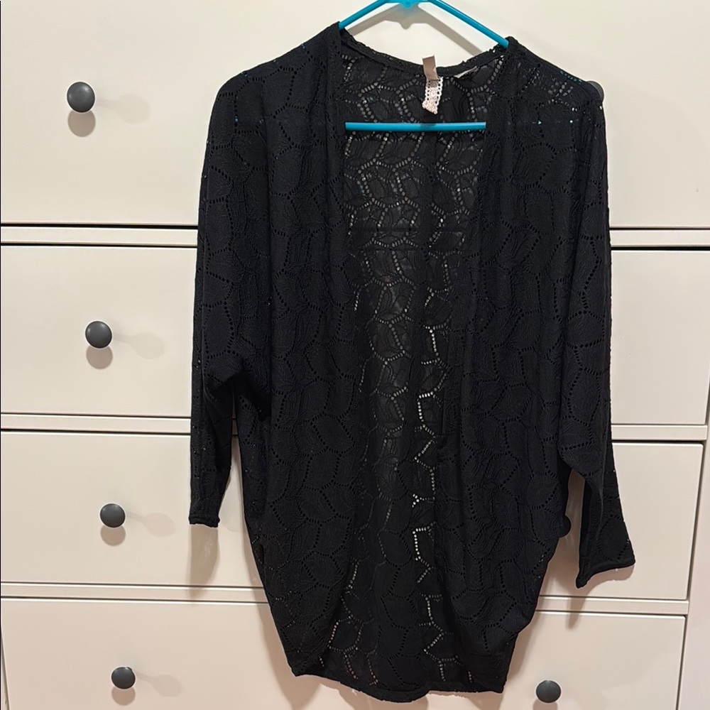 Divided Black Open-Front Cardigan Sweater